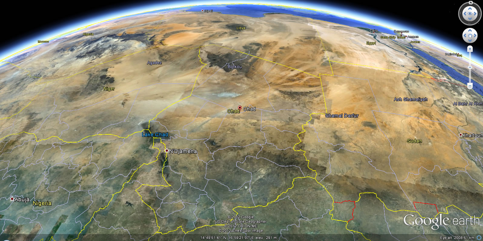 tchad terre carte